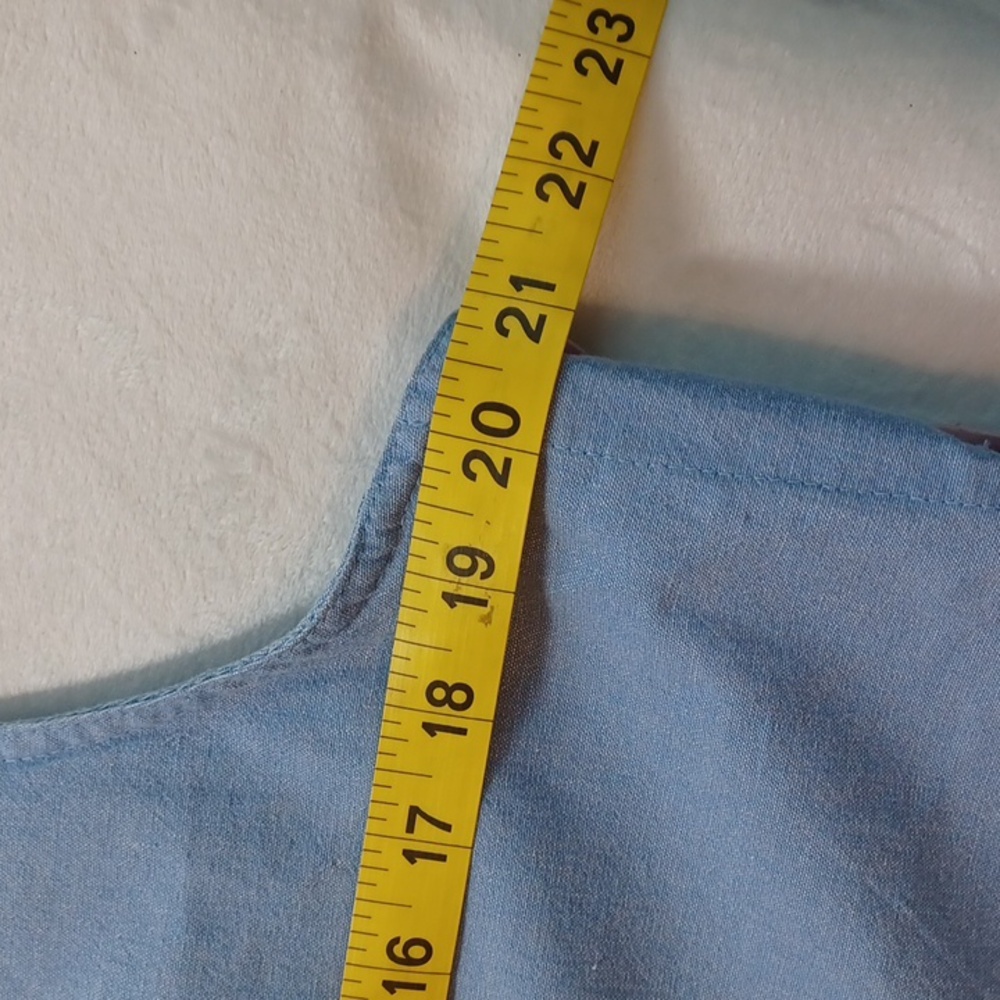 bjs light blue cotton beach shift dress fish umbrella pockets nautical l - Picture 11 of 14